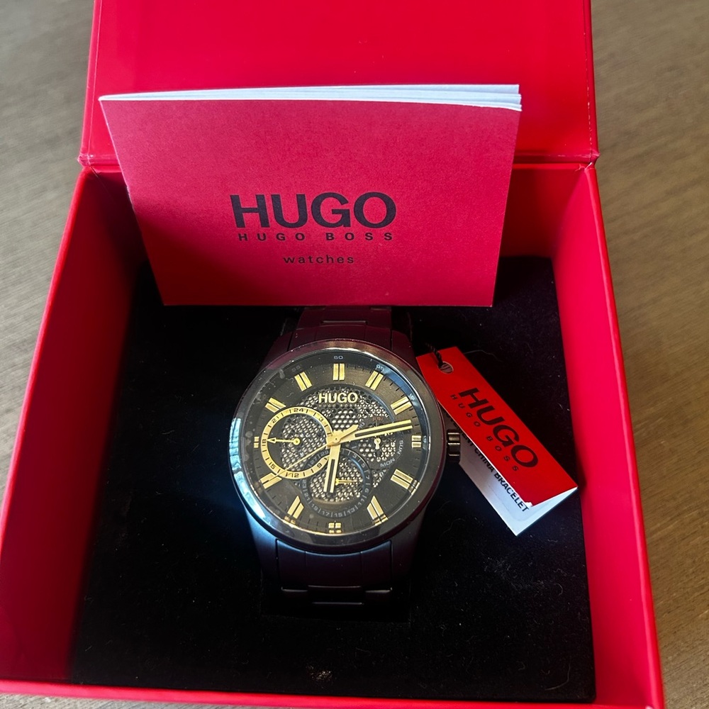 Hugo Boss Black Watch with Gold Detailing